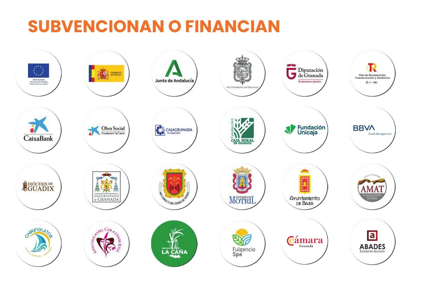 Entidades que subvencionan o financian a Proyecto Hombre Granada